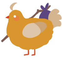 A orange and beige chicken