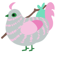 (unnamed), a silver and pink chicken with a bar pattern