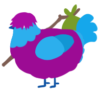 A plum and sky chicken with a head pattern