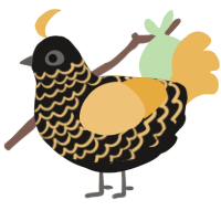Gold, a sable and honey chicken with a lace pattern