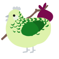 A apple and leaf chicken with a half-lace pattern