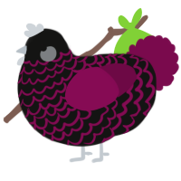 A black and wine chicken with a lace pattern