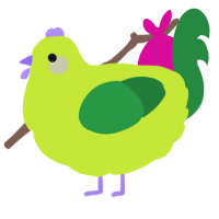 A lime and viridian chicken