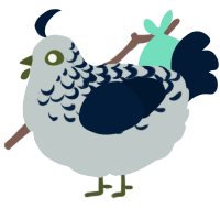 A silver and tumblr chicken with a half-lace pattern