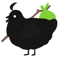 A black and sable chicken with a lace pattern