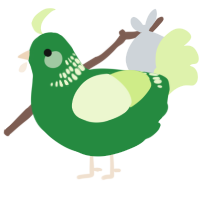 A viridian and apple chicken with a neck-band pattern