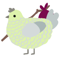 A apple and silver chicken with a lace pattern