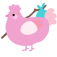 A pink and rose chicken