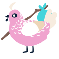 Let Me Tell You, a pink and cream chicken with a half-lace pattern