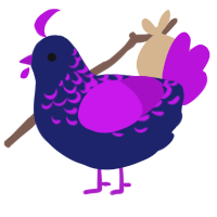 ex navy seal, a navy and amethyst chicken with a half-lace pattern