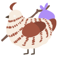 A cream and russet chicken with a bar pattern