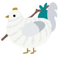 A white and mist chicken with a bar pattern