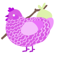 A orchid and lavender chicken with a lace pattern