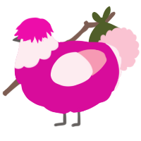 A fuchsia and rose chicken with a head pattern