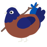 A russet and navy chicken with a head pattern