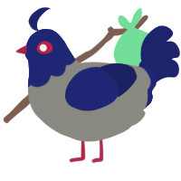 A ash and navy chicken with a head pattern