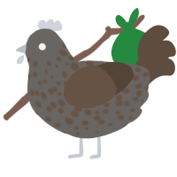 A grey and bark chicken with a speckle pattern