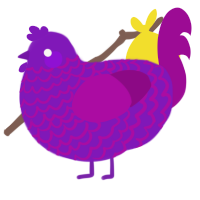 A violet and plum chicken with a lace pattern