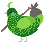 A leaf and grass chicken with a lace pattern