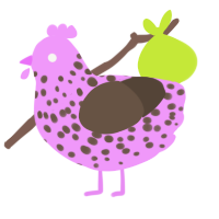 Chocoberry, a lavender and bark chicken with a speckle pattern