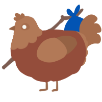 A russet and brown chicken with a head pattern