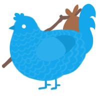 A sky chicken with a lace pattern