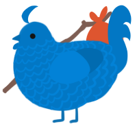 A sapphire chicken with a lace pattern