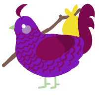 A violet and wine chicken with a lace pattern