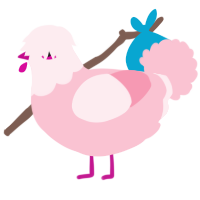 A rose chicken with a head pattern