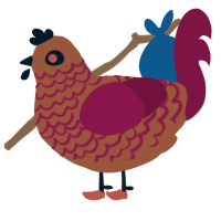 Sunset, a russet and wine chicken with a lace pattern