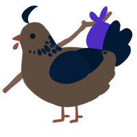A bark and tumblr chicken with a neck-speckle pattern