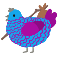 A sky and plum chicken with a lace pattern