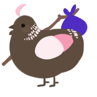 A bark and rose chicken with a neck-band pattern