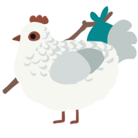 A white and silver chicken with a half-lace pattern