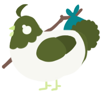 A white and olive chicken with a head pattern