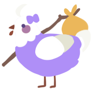A lilac and white chicken with a head pattern