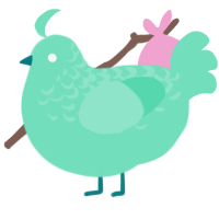 A mint chicken with a half-lace pattern