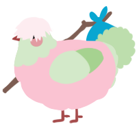 A rose and gluppy chicken with a head pattern