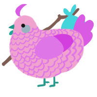 A pink and orchid chicken with a lace pattern