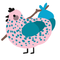 A rose and sea chicken with a speckle pattern