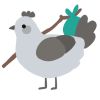 Chroma, a mist and grey chicken