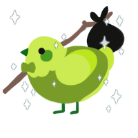 A chartreuse and lime chicken with a head pattern