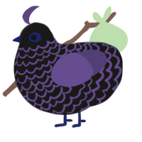 A sable and overcast chicken with a lace pattern
