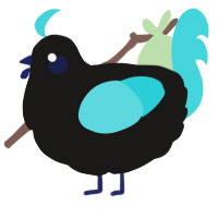 A sable and aqua chicken