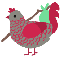 A ash and crimson chicken with a lace pattern