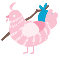 A rose chicken with a bar pattern