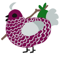 A wine and silver chicken with a lace pattern