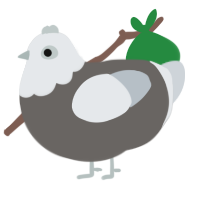 A grey and mist chicken with a head pattern