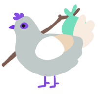 A silver and cream chicken