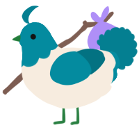 A cream and sea chicken with a head pattern
